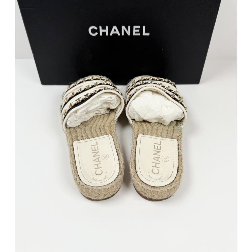 Size 36EU/6W - Chanel Chain Link Leather Espadrilles - Picture 5 of 11